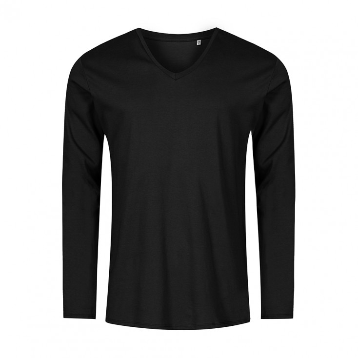 T-shirt manches longues col V grandes tailles Hommes - 9D/black (1460_G1_G_K_.jpg)