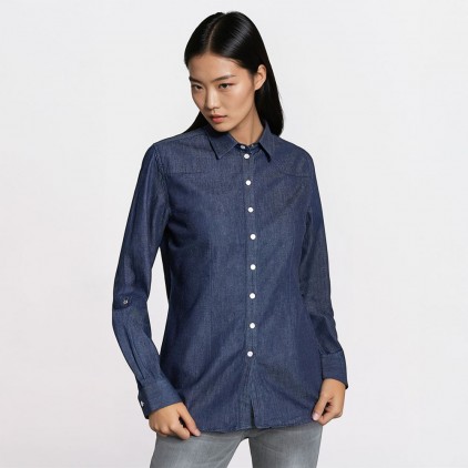 Denim Shirt Women - X2/dark denim (CS-6005_E1_X_2_.jpg)