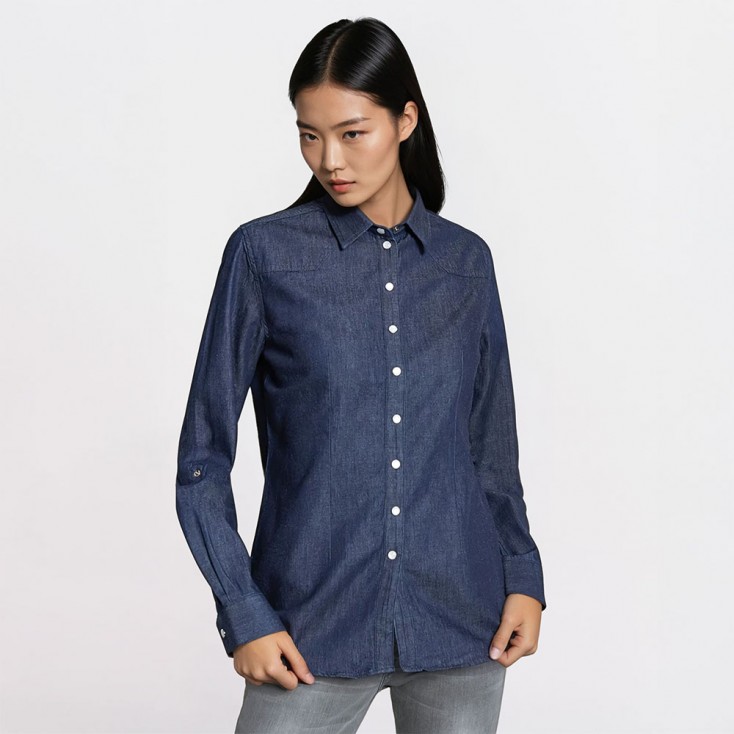 Jeansbluse Frauen - X2/dark denim (CS-6005_E1_X_2_.jpg)