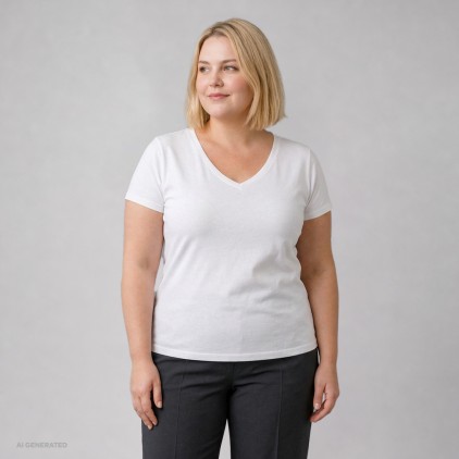 Slim-Fit V-Ausschnitt T-Shirt Plus Size Frauen - 00/white (3086_F1_A_A_.jpg)