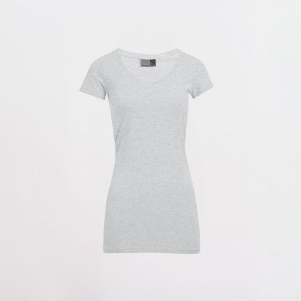 Slim Fit V-Neck T-shirt "long" Plus Size Women - 03/sports grey (3087_F1_G_E_.jpg)
