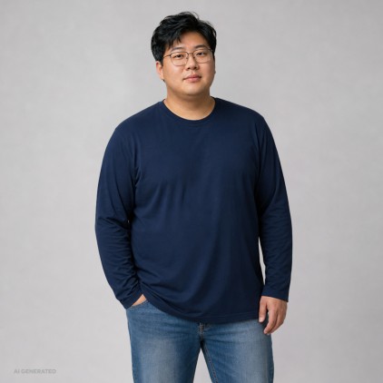 T-shirt Premium manches longues grandes tailles Hommes - 54/navy (4099_F1_D_F_.jpg)