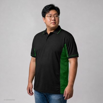 Funktions Kontrast Poloshirt Plus Size Männer - BK/black-kelly green (4520_F1_I_J_.jpg)