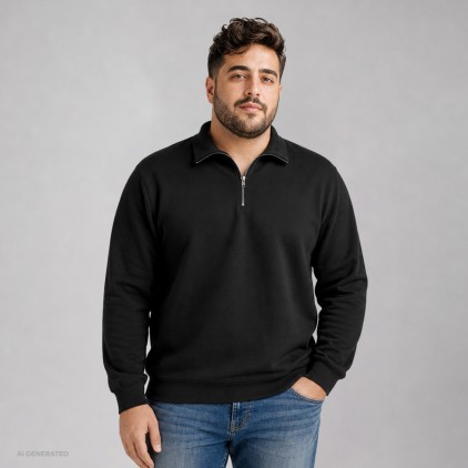 Troyer Sweatshirt Plus Size Männer - 9D/black (5050_F1_G_K_.jpg)