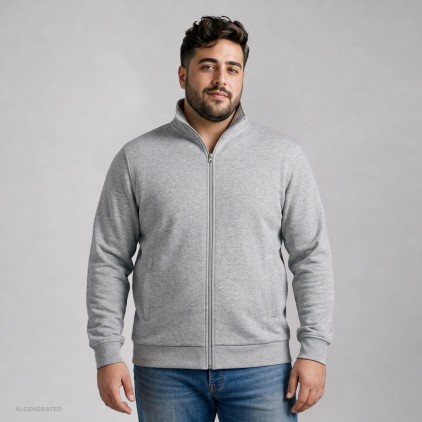 Stand-Up Collar Jacket Plus Size Men - 03/sports grey (5290_F1_G_E_.jpg)