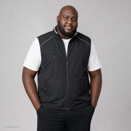 Reversible Gilet C+ Plus Size Men - BG/black-steel gray (7200_F1_M_K_.jpg)