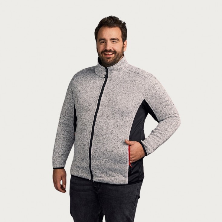 Knit Jacket Workwear Plus Size Men - HY/heather grey (7700_F1_G_Z_.jpg)