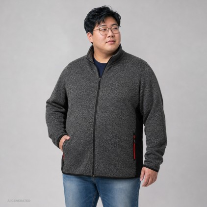 Knit Jacket Workwear Plus Size Men - HH/heather graphite (7700_F1_Q_J_.jpg)