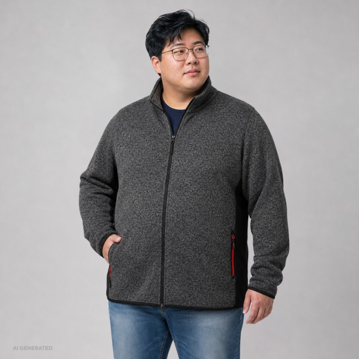 Strick Jacke Workwear Plus Size Männer - HH/heather graphite (7700_F1_Q_J_.jpg)