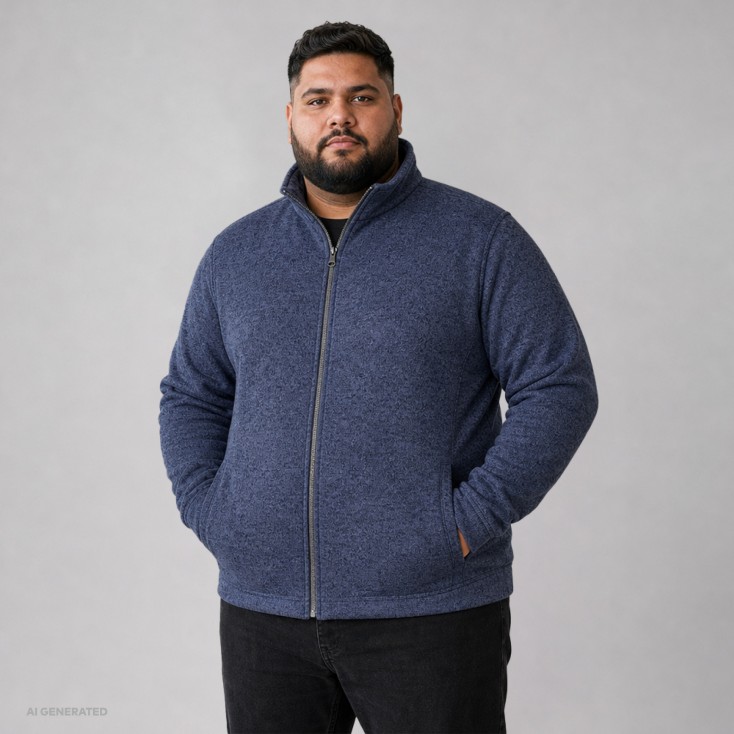 Veste en laine C+ grandes tailles Hommes - HB/heather blue (7720_F1_G_UE.jpg)