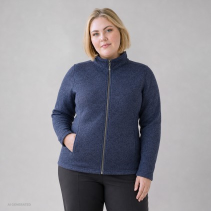 Strick-Fleece Jacke C+ Plus Size Frauen - HB/heather blue (7725_F1_G_UE.jpg)