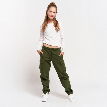 Sweatpants with Cargo Pockets Women Plus Size - CS/khaki (CS-7555_F1_C_H_.jpg)