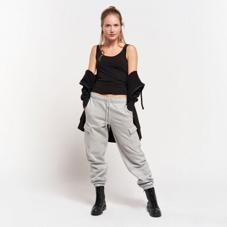 Pantalon de survêtement Femme avec poches cargo Plus Size - HY/heather grey (CS-7555_F1_G_Z_.jpg)