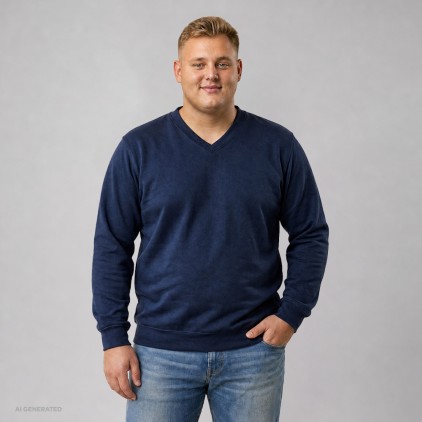 Premium V-Ausschnitt Sweatshirt Plus Size Männer - 54/navy (5025_F1_D_F_.jpg)