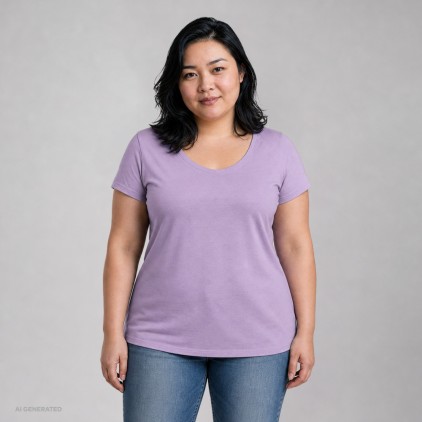 T-shirt col rond grandes tailles Femmes - L1/lavendel (1505_F1_P_7_.jpg)