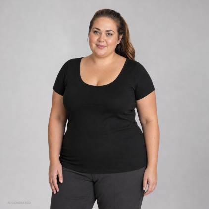 X.O Deep Scoop T-Shirt Plus Size Frauen - 9D/black (1545_F1_G_K_.jpg)