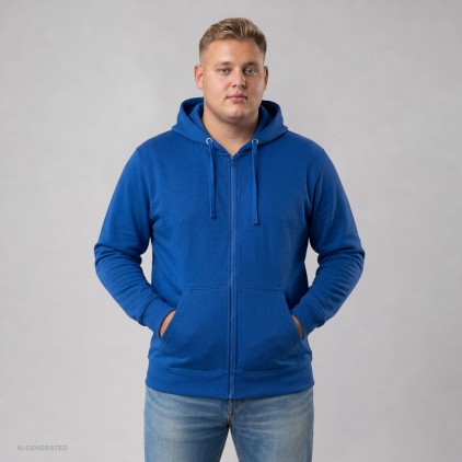 Veste Sweat Capuche Zippée X.O grandes tailles Hommes - AZ/azure blue (1650_F1_A_Z_.jpg)