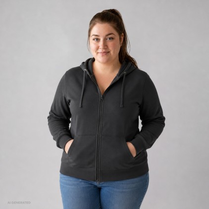 X.O Zip Hoodie Jacke Plus Size Frauen - CA/charcoal (1751_F1_G_L_.jpg)