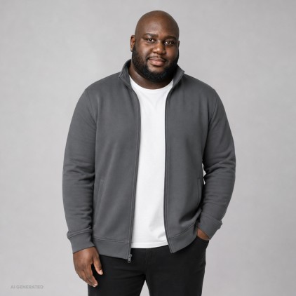 EXCD Sweatjacket Plus Size Men - SG/steel gray (5270_F1_X_L_.jpg)