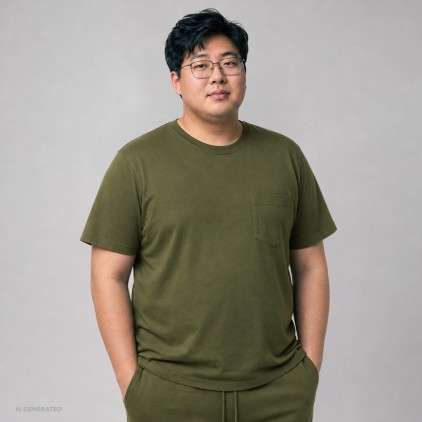 T-shirt avec poche de poitrine Homme Plus Size - CS/khaki (imagesCS-6520_F1_C_H_.jpg)