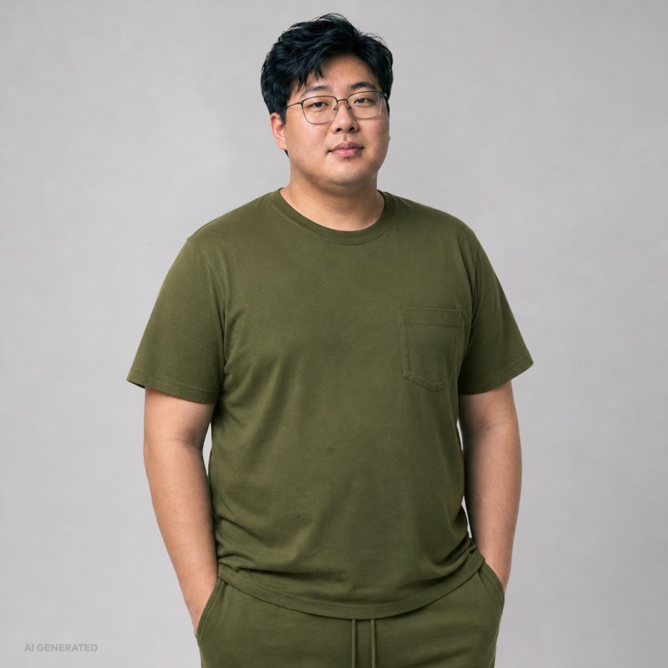T-shirt avec poche de poitrine Homme Plus Size - CS/khaki (imagesCS-6520_F1_C_H_.jpg)