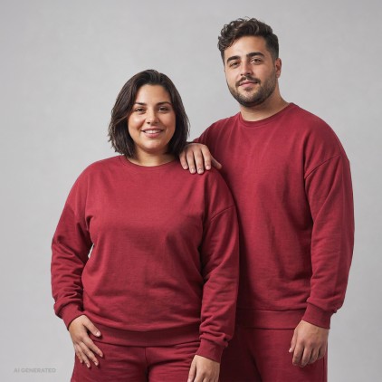 Oversized Sweatshirt Plus Size Unisex - BY/burgundy (imagesCS-6600_F1_F_M_.jpg)