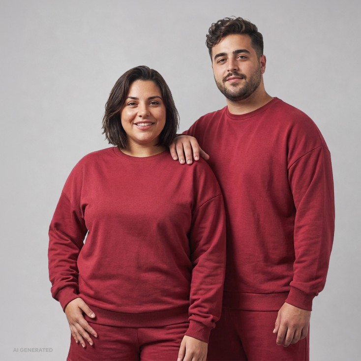 Sweatshirt oversize grandes tailles unisexe - BY/burgundy (imagesCS-6600_F1_F_M_.jpg)