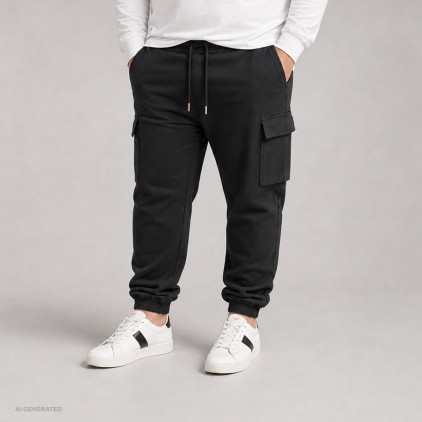 Pantalon de survêtement Homme avec poches cargo - 9D/black (imagesCS-7550_F1_G_K_.jpg)