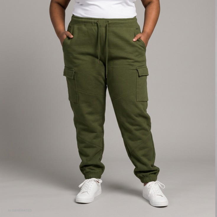 Pantalon de survêtement Femme avec poches cargo Plus Size - CS/khaki (imagesCS-7555_F1_C_H_.jpg)