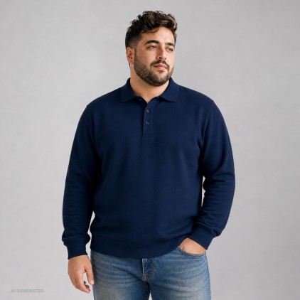 Polo sweat manches longues grandes tailles Hommes - 54/navy (images2049_F1_D_F_.jpg)