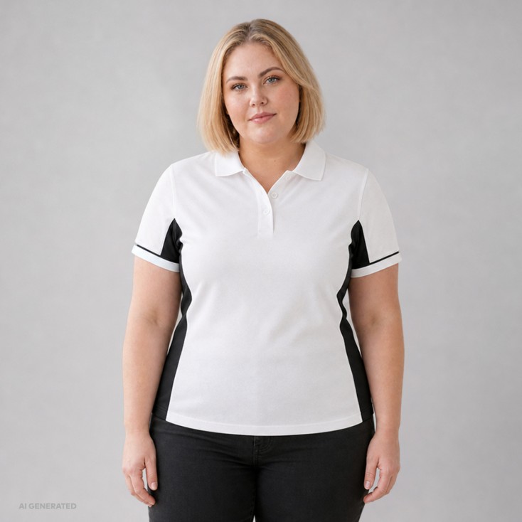 Polo fonctionnel grandes tailles Femmes - WB/white-black (images4525_F1_Y_B_.jpg)