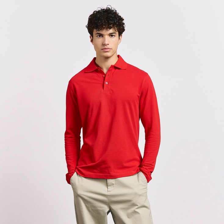 Polo épais manches longues Hommes - 36/fire red (images4600_E1_F_D_.jpg)