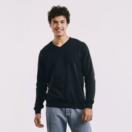 Premium V-Ausschnitt Sweatshirt Männer - 9D/black (images5025_E1_G_K_.jpg)