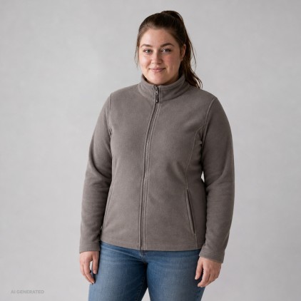 Fleece Jacket C+ Plus Size Women - SG/steel gray (images7911_F1_X_L_.jpg)