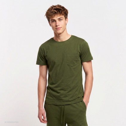 T-shirt with Breast Pocket Men - CS/khaki (imagesCS-6520_E1_C_H_.jpg)