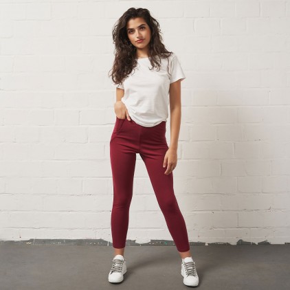 Legging taille haute avec poche pour femmes - BY/burgundy (imagesCS-7100_G1_F_M_.jpg)