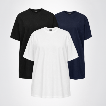 Premium T-Shirt 3-Pack Plus Size - white/navy/black